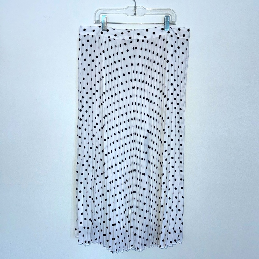 The Limited Black and White Polka Dot Midi Skirt